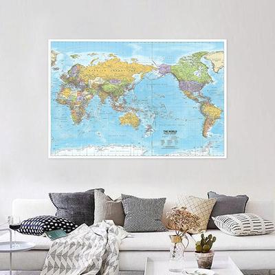 Multi Size 2012 World Map Large Poster Print Wall Hanging Art Non-woven Fabric Background Chart Decor Travel Supplies In English