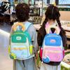 Blocked Color Backpack Kindergarten Backpack Casual Kids Lightweight Schoolbag