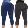 2PC Women's Casual Skinny Slim Hip Lifting Fitness Sports Yoga Seven-Point Pants