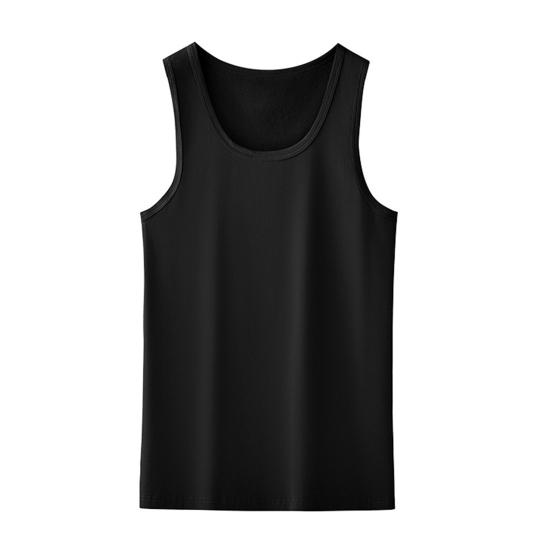Menn Sport Vest O-hals Ermeløs Fitness Vest Slim Fit Ensfarget Tank Top Stretchy