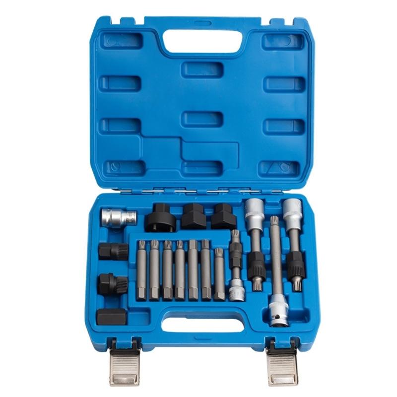 18Pcs Car Generator Pulley Removal Tool Kit Metal Construction For Professional Mechanic And DIY Enthusiasts 1