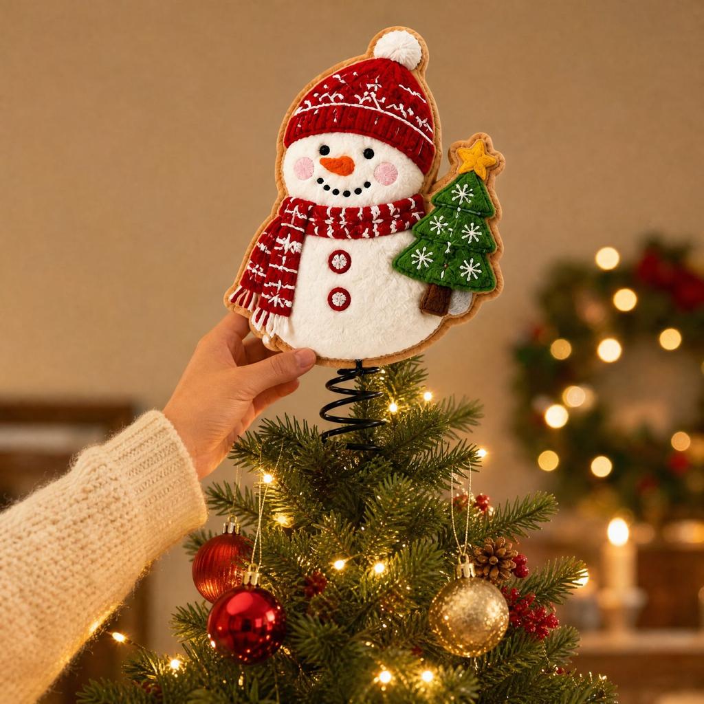 Christmas Snowman Spring Rocking Ornament for Holiday Tabletop and Window Decor