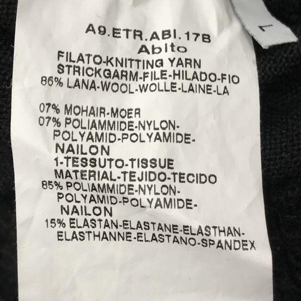 Max & Co Knit Dress Ribbon Waist Long Sleeve Knee Length Black L(USED)