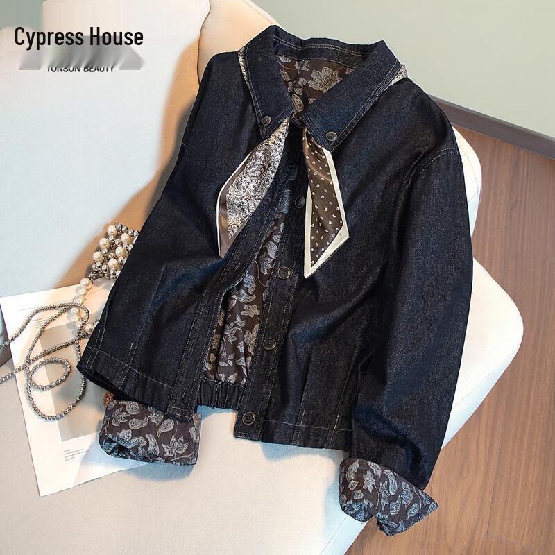 

Women s Loose Fit Washed Denim Jacket L