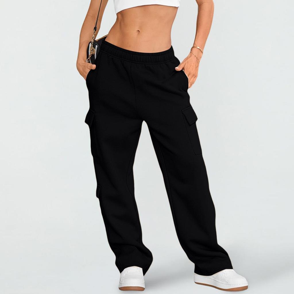 Womens Cargo Sweatpants Wide Leg Pants Baggy Joggers With Pockets