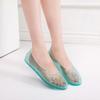2025 Crystal Jelly Sandals for Women Transparent Hollow-Out Flat Shoes,Breathable Summer Slippers with Gem Decor