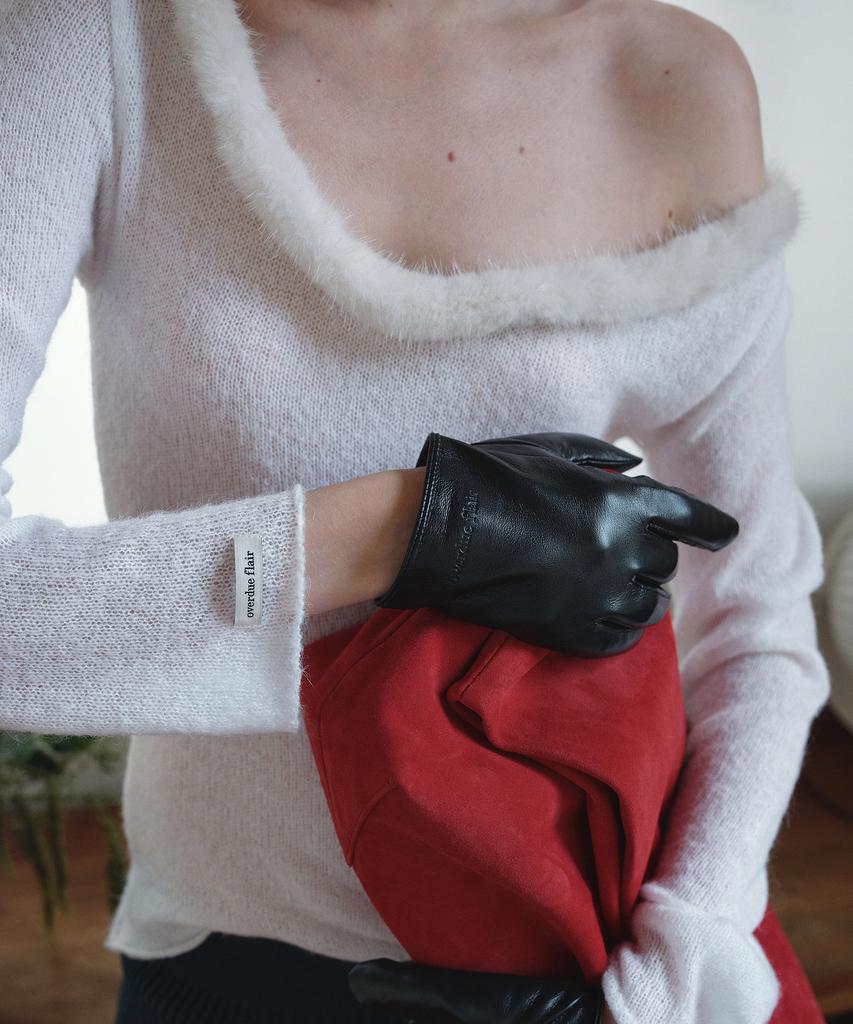 Obeodyupeulleeo Mink Fur Trimmed Mohair Knit_Cream