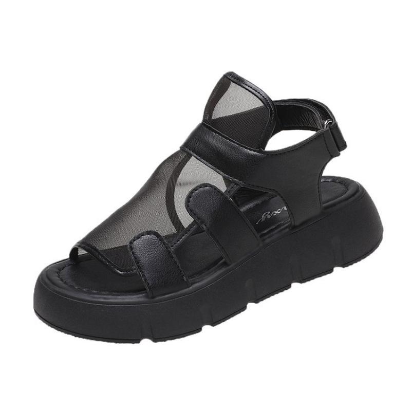 Summer New Fish Mouth Thick Bottom Women's Shoes Breathable Mesh Sandals Retro Beach Women's Sandals Multi Style Plus Size 35-41