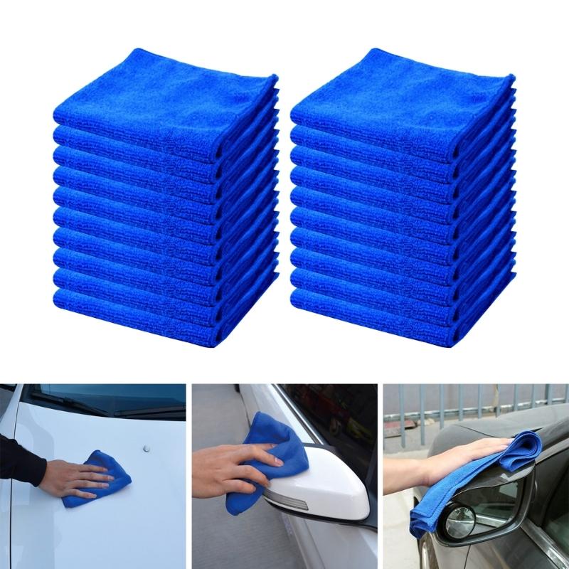 Mikrofasertücher, Blau (12 Zoll x 12 Zoll) (Packung mit 20) ,Sicher für die Autowäsche, die Haushaltsreinigung, das Staubtuch