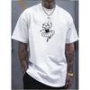 Herren Casual T-Shirt, Print Rundhalsausschnitt Kurzarm, Lockerer Schnitt Leichte Dehnung für Training Laufen Fitnessstudio, Maschinenwaschbares Atmungsaktives Oberteil für Erwachsene
