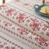 Red Snowflakes Christmas Table Cloth Customizable Linen Cotton Tablecloth  for Wedding Banquet Party Kitchen Washable Table Cove