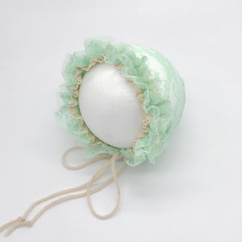 

Детская одежда для фотосъемки, Детская фотография, Мягкая шляпка принцессы, Кружевная и кружевная маленькая шапочка для новорожденного, Красивая 0-2 month светло-зеленый