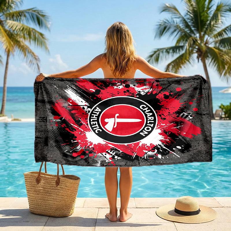 Telo da Spiaggia Asciugatura Rapida Charlton Athletic FC Stampa Microfibra Assorbente Portatile da Viaggio per Nuoto