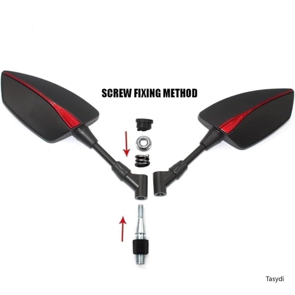 Motorcycle Handlebar Mirror, Tasydi Blue Anti-Glare Universal Rear Rearview Mirror Motorcycle Thread Left and