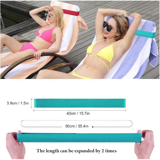 Beach Towel Bands (4 Pack), Beach Chair, Pool Chairs & Cruise Ship Essentials, The Better Towel Chair Clips Towel Holder Beach Towel Clips(4 Mix)