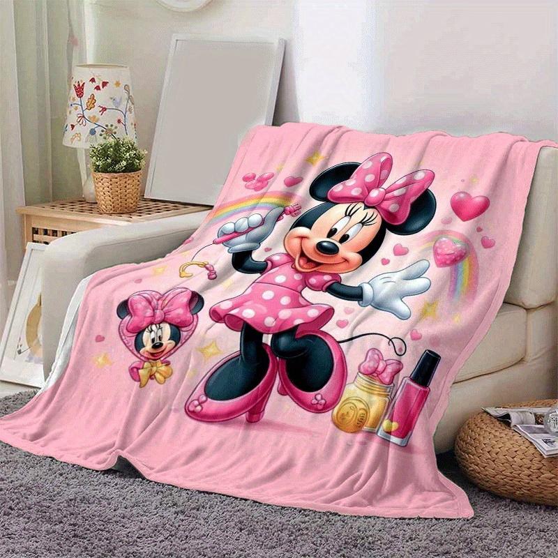 1pc Minnie Printing Blanket - Soft, All-Season Throw for Office Blanket, Car, Travel