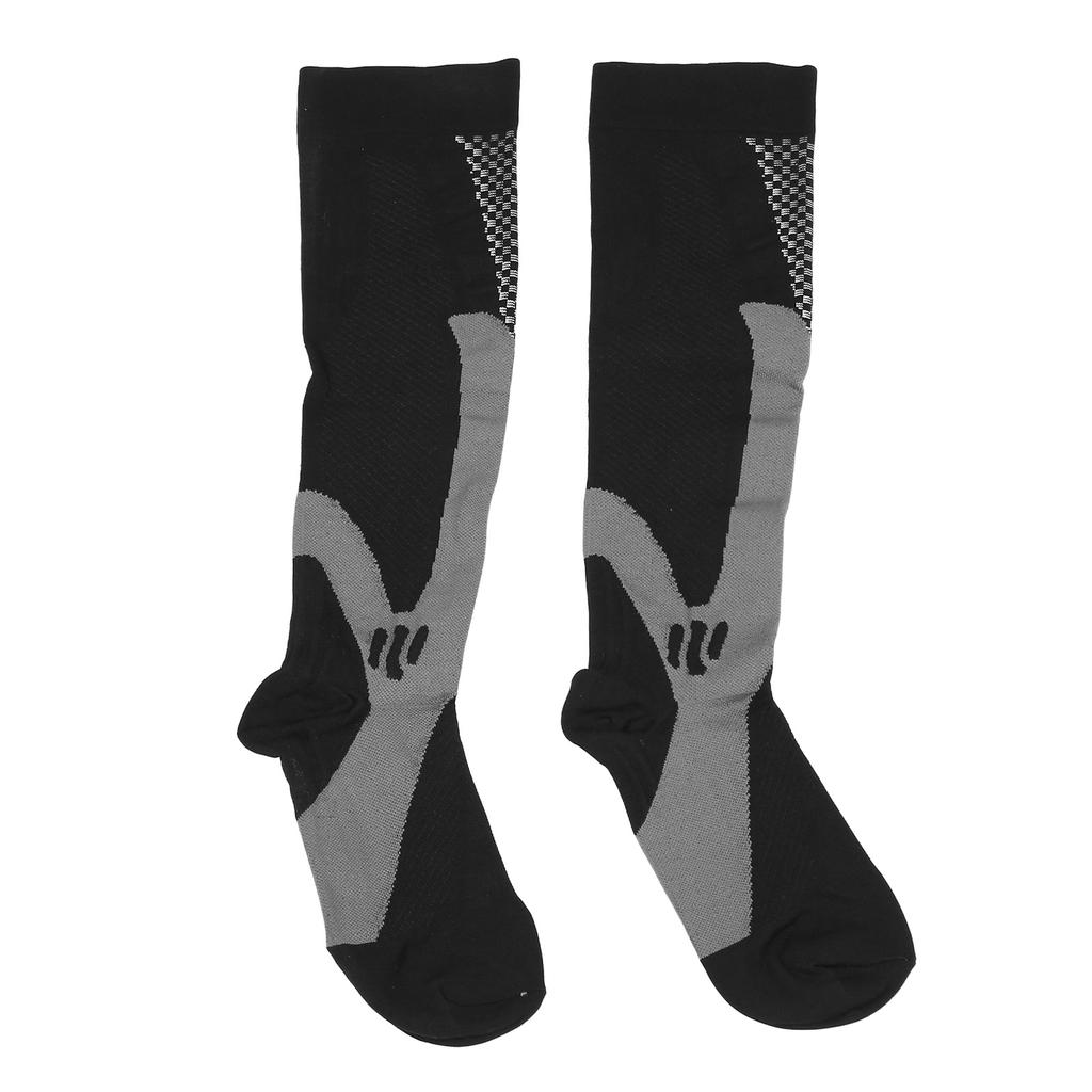 2pcs Calf Compression Socks Knee High Prevent Slip Soft Breathable Nylon Elastic Calf Compression Sports Socks L XL