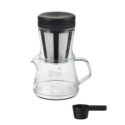 Akebono Sangyo Strong 400 Coffee Dripper for Black Drip Coffee and Cold Brew Coffee Server, 2-Way Set,
