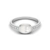 7X5 MM Oval Cut  Pearl 925 Sterling Silver Solitaire Women Proposal Ring