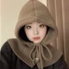 Balaclava Hat for Women In Winter Warm Big Head Scarf One Piece Head Cover Ear Protection Wool Hat Knit Hat