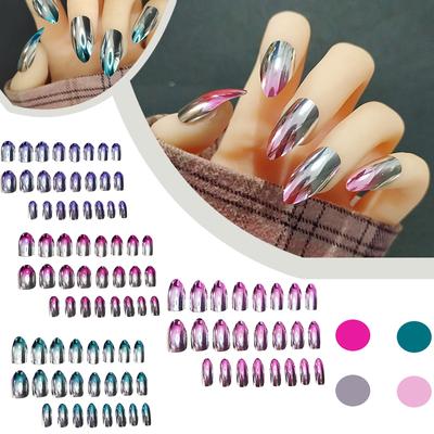 Glossy Detachable  With Lasers  Mirror 24 False Nails (2ml)