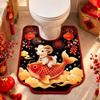 Anti Slip Lamb Year Bathroom Mat Quick Drying Sheep Door Mat Carpet U-shaped Floor Mat  Bathroom