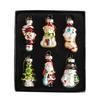 9 Pcs Christmas Ornaments Mini Resin Bear Tree Snowman Santa Xmas Tree Hanging Decoration for Winter Home Party Decor