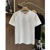 Summer Top Embroidery Neutral Short O-neck Casual Hip Hop Heavy Texture Cotton Ins Loose Men T-shirt