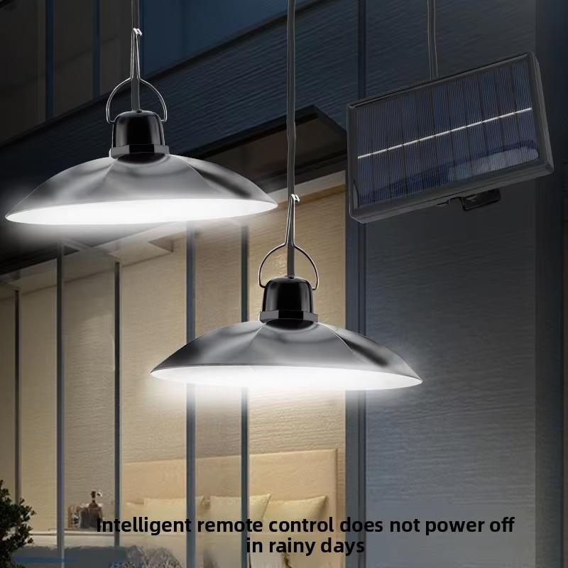 Solar Lamp Split Type Solar One Tray Two Super Bright Pendant Light Indoor and Outdoor Remote Control Light Light Control Waterp