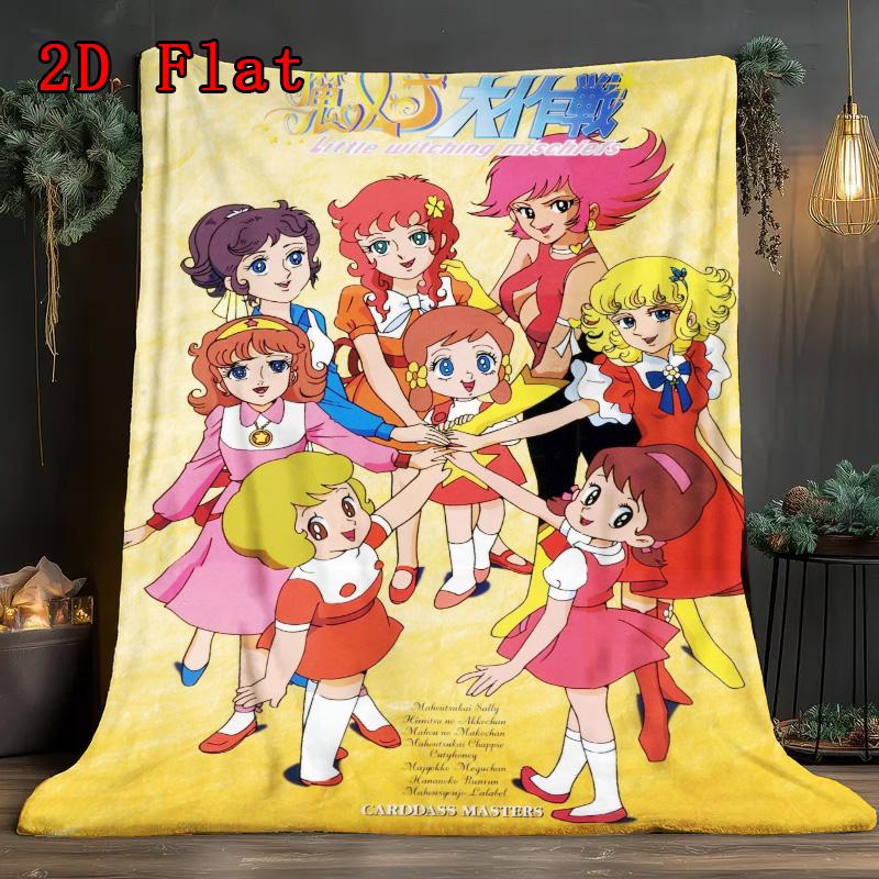 Majokko Daisakusen 2D Flat Pattern Flannel Blanket High quality All Seasons Warmth and Comfort Perfect for Christmas Gifts.DMT0925208