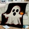 1pc Halloween Ghost Pumpkin Print Blanket, Autumn Thanksgiving Christmas Nap Blanket, Suitable for Living Room, Bedroom, Study, Office, Outdoor
