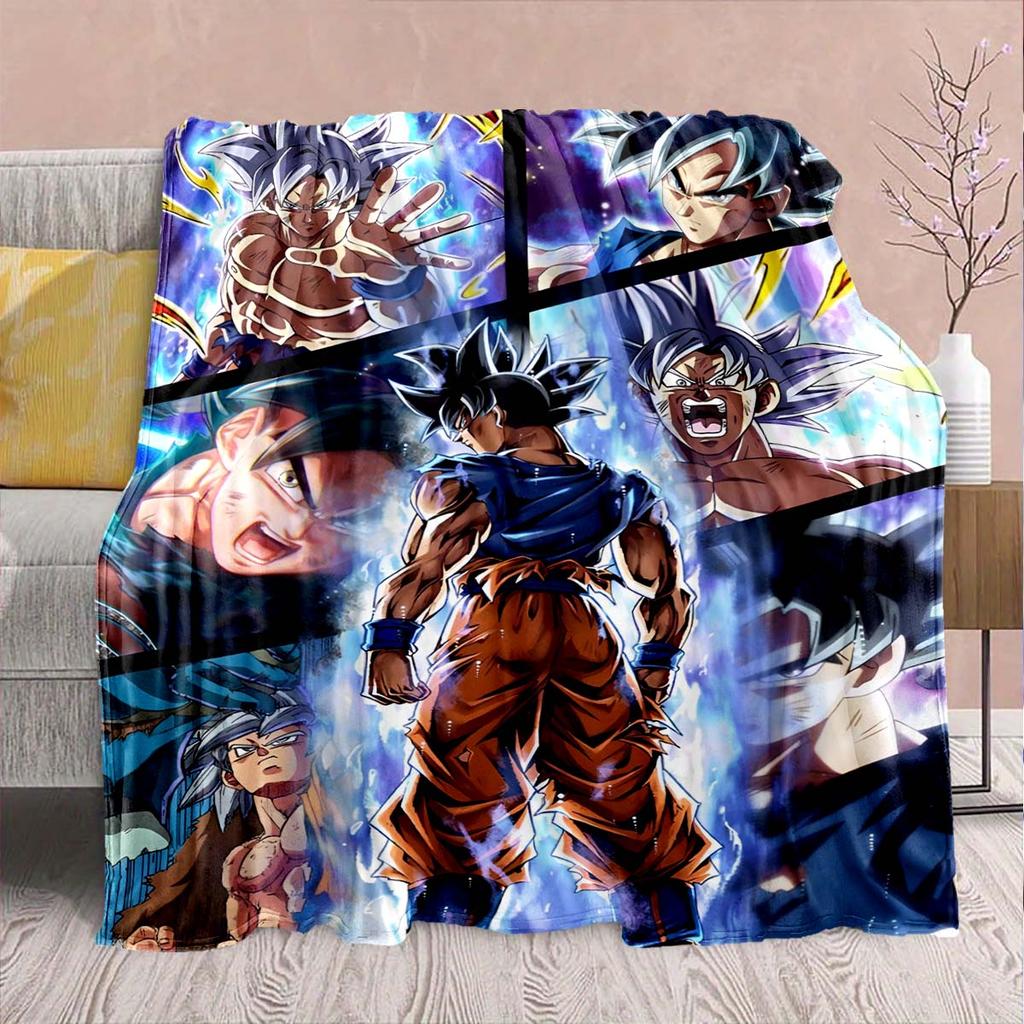 Dragon Ball Anime Flannel Blanket - Soft Warm Perfect for Sofa, Bedding Camping Travel Office Home Decor -QJY