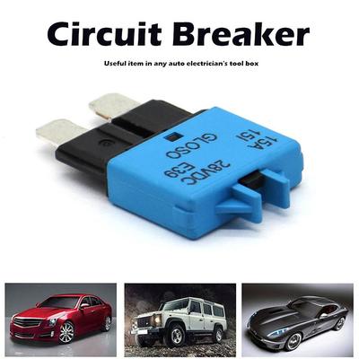 DC 28V ATC Circuit Breaker Blade Fuse Manual Reset Resettable 15 Amp for Marine Rally Automotive Boat Car Accessories Part