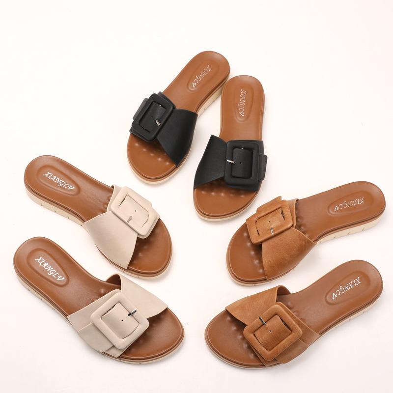 Flip-flops for Women Bohemian Ethnic Vacation Shoes One-shoulder Cool Flip-flops for Summer