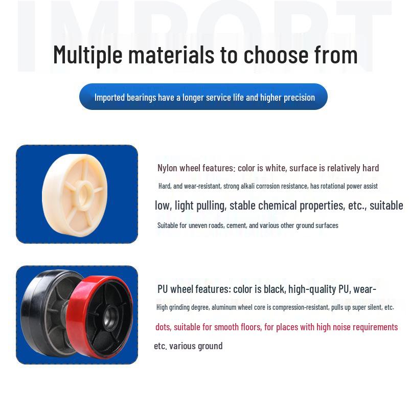 Transpalet Hidraulic Roți Nailon și Miez de Fier Accesorii Stivuitor PU