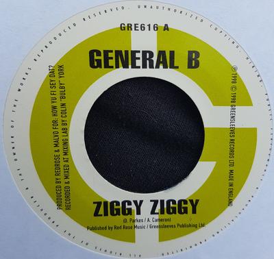 7inch Record GENERAL B / DELLY RANKS - Ziggy Ziggy / No Talent GRE616 Greensleeves Re 1998 Jamaica Reggae, Ska & Dub Used