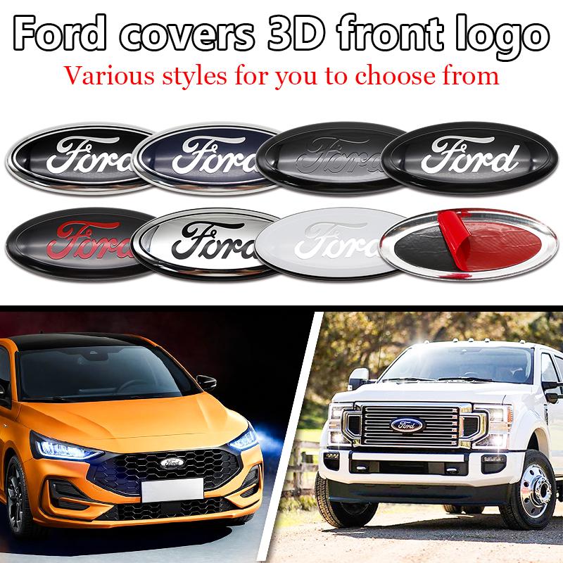 UJOV9 1Pc 17.5cm Aluminum Front Grille Hood Logo Sticker For Ford Focus Fiesta Mondeo Ranger Trunk Accessories 3D Luxury Pro Premium