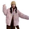 2025 new horn button padded jacket, women's short Korean cotton jacket, loose student cotton jacket, winter coat