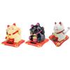 Lucky Fortune Cats Solar Energy Activated Moving Arm Vehicle Desktop Ornament Wealth Symbol Home Decoration