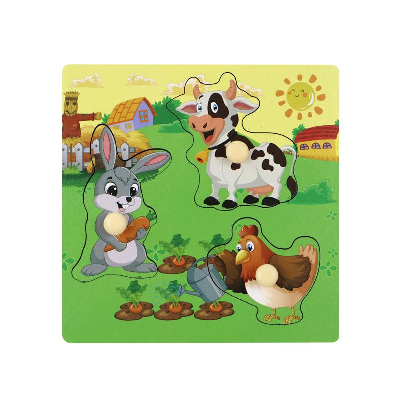 Baby Children Three-dimensional Puzzle Wooden Early Education Intellectual Puzzle Educational Toy Wooden Nails