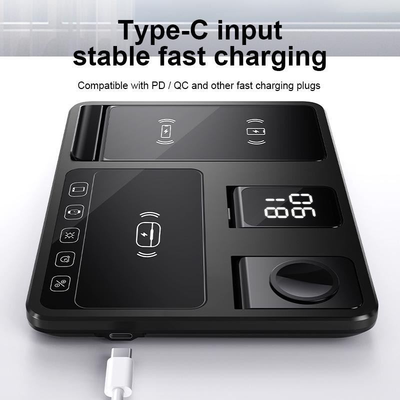 30W 4 IN 1 Wireless Charger Stand for Airpods Pro Apple Watch Touch Control Fast Charging Station for iPhone 16 15 14 13 12 11