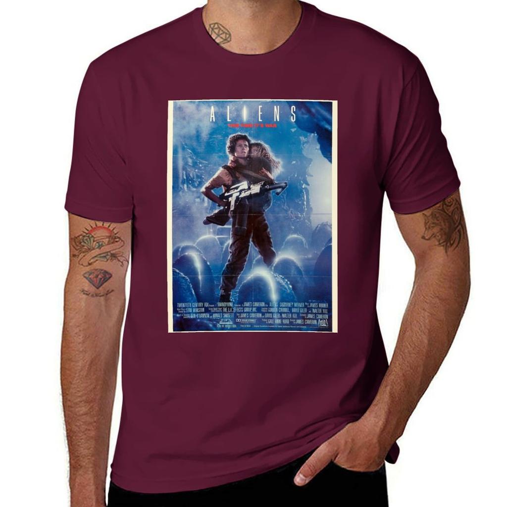 Aliens (1986) T-Shirt Quick-drying Oversized Blacks Mens T Shirt Graphic