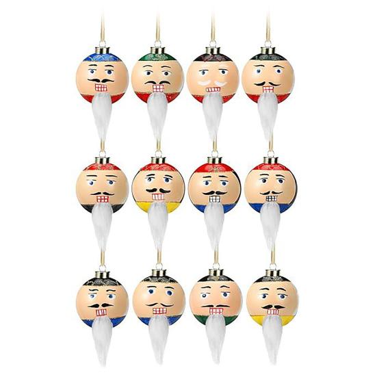 12Pcs/Set Christmas Ball Pendant Classic Color Scheme Bearded Man Ornament Christmas Decoration Festive Home