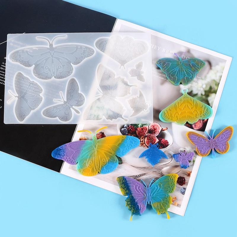 Sommerfugl Resin Silikonform Vindklokker Nøkkelring Halskjede Anheng Smykker Håndverk Støping DIY Form for Hjemmedekorasjon