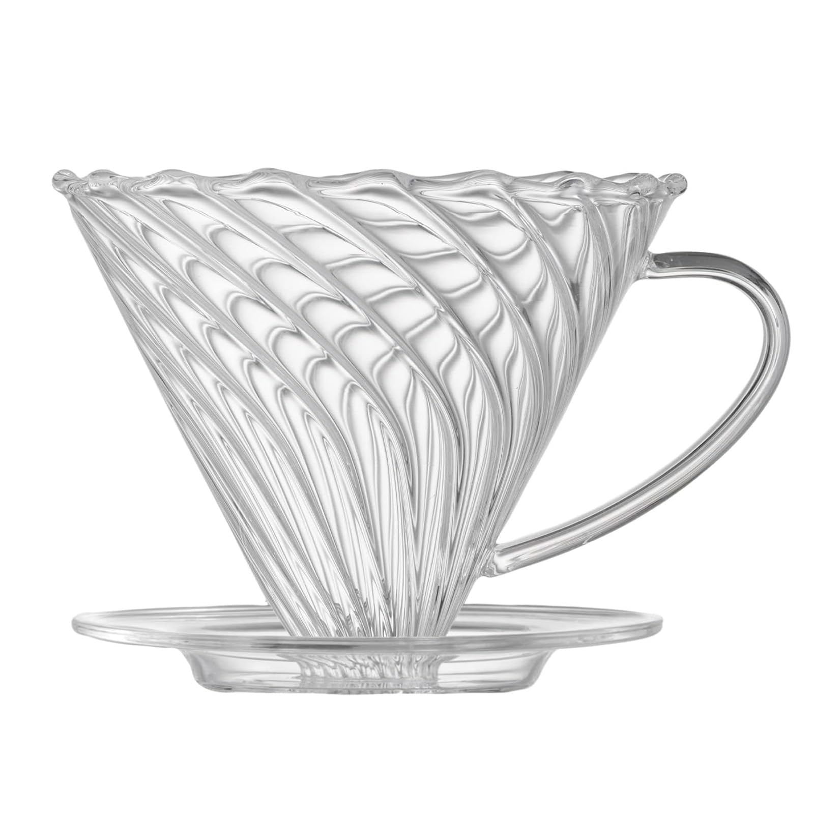 

Vandroop Coffee Hand Drip Clear Dripper, Glass, Reusable, Transparent, Coffee, V60, (1-4 Cups) (B)