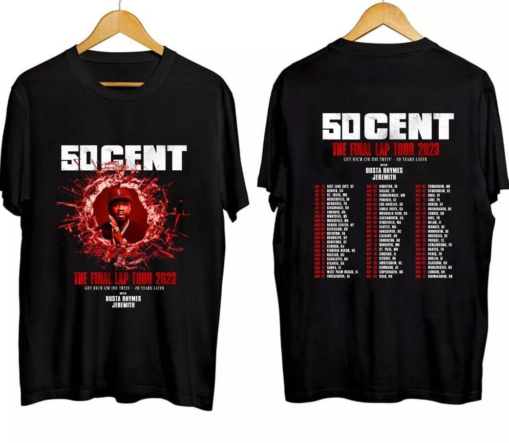 New 50Cent The Final Lap Tour 2026 Shirt Unisex Cotton S5Xl Gift Fan Double Sid XXL
