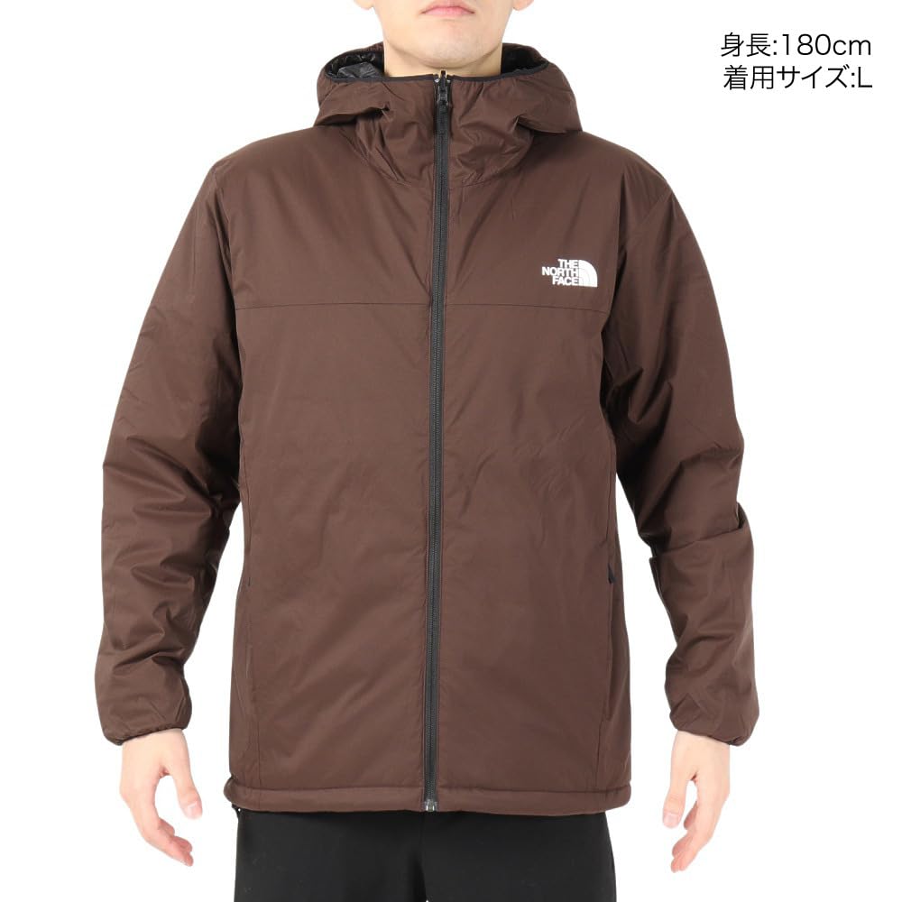 The North Face Reversible Anytime Insulated Hoodie for Water Coal Size L Men, Repellent, Windproof, Warm, Brown,