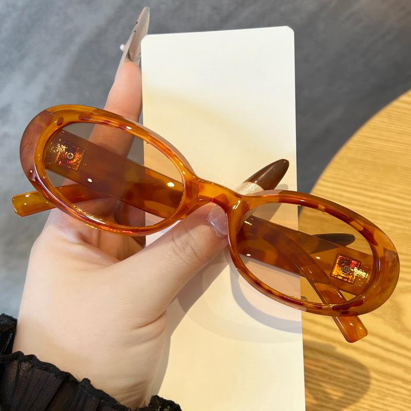 2Pcs Fashion Women Oval Sunglasses Luxury Thick Frame  Shades UV400 Men Punk Multi Color  Sun Glasses Outdoor Cycling Goggles