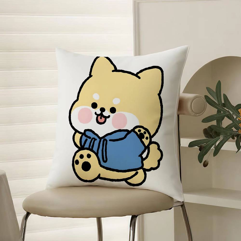 Small Animal Cartoon Happy Sports Pillow Case Comfort Sofa Bed Silky Elegant Invisible Zipper Decorative Cushion Cover