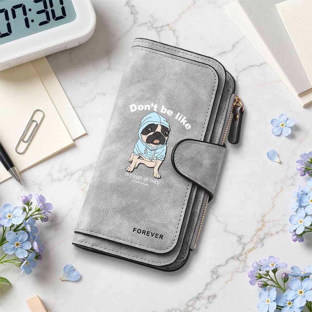 Cute Dog Print Long Wallet